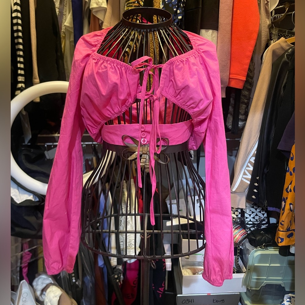 Fashion Nova Summer Crush Poplin Top - Hot Pink